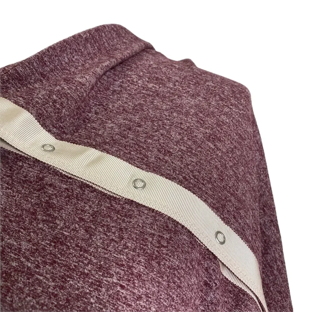 Lululemon On The Go Women's Sweater Heathered Magenta Button-Front Wrap‎ Poncho